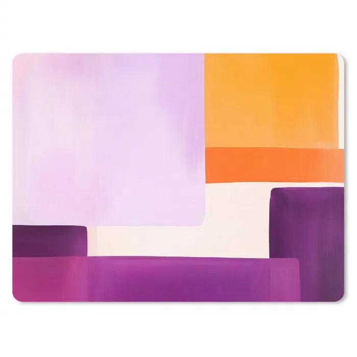 Vlakken - Abstract - Rechthoekig - Oranje muismat rubber klein -3d