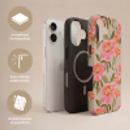 Pioenrozen - Patroon - Roze Toughcase MagSafe Apple iPhone 17 klein 1017 -USP_Lagen_DE