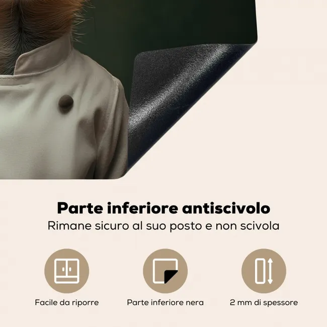 Dier - Kok - Stokstaartje Inductie beschermer vinyl 3mm middel -zzzsfeer4_ITA