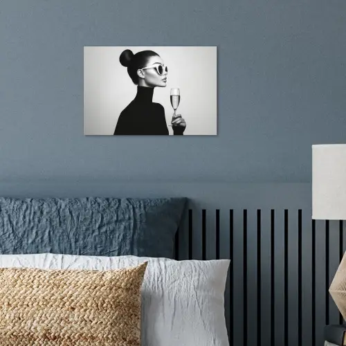 Vrouw - Champagne - Modern poster papier klein -sfeer2