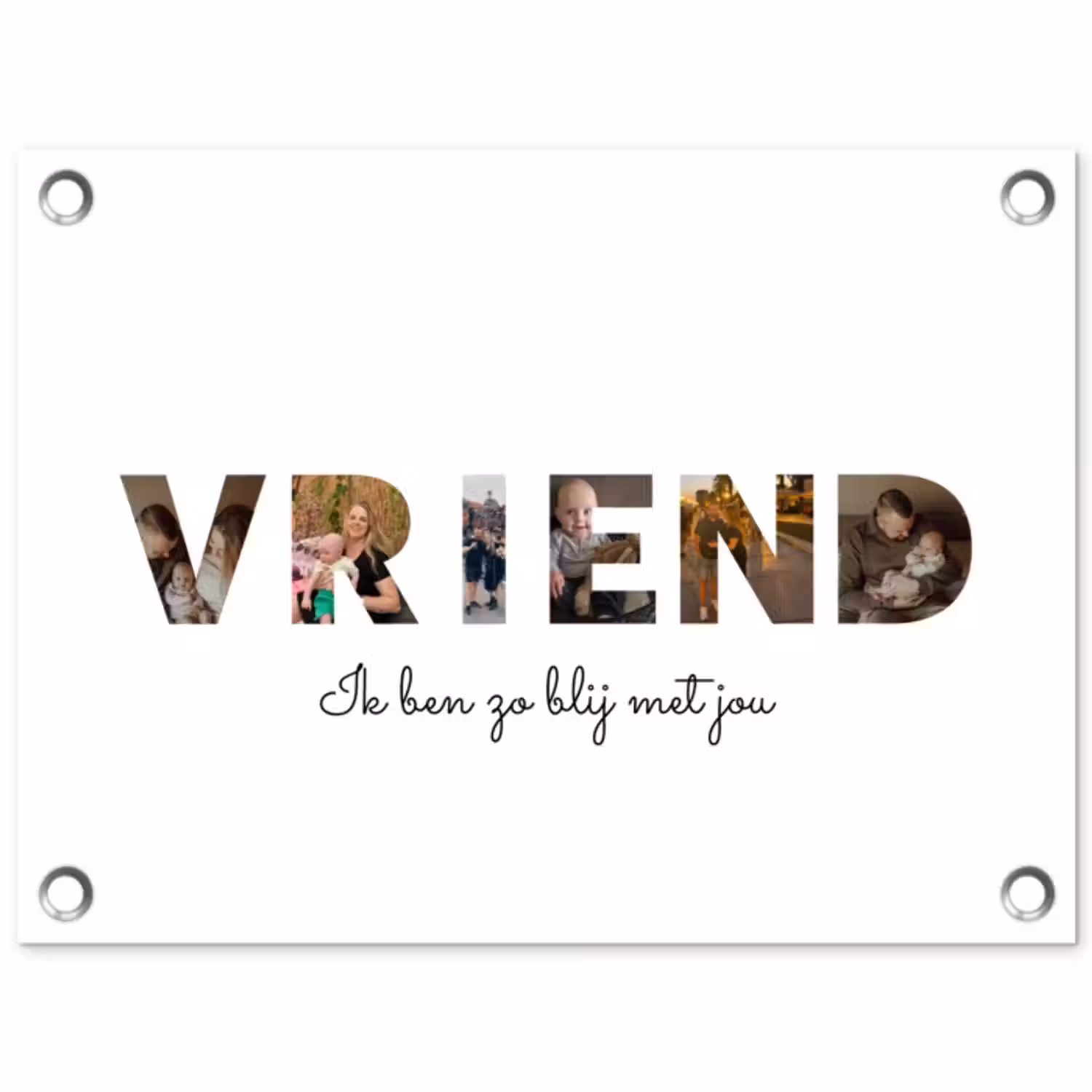 Gepersonaliseerde tuinposter - Vriend - Lettercollage