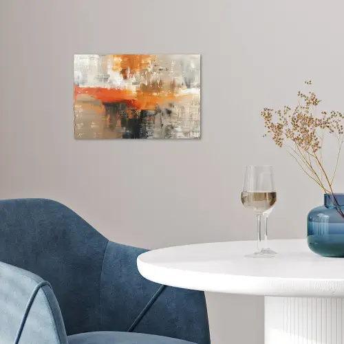 Moderne kunst - Abstract - Goud - Grijs poster papier klein -sfeer3