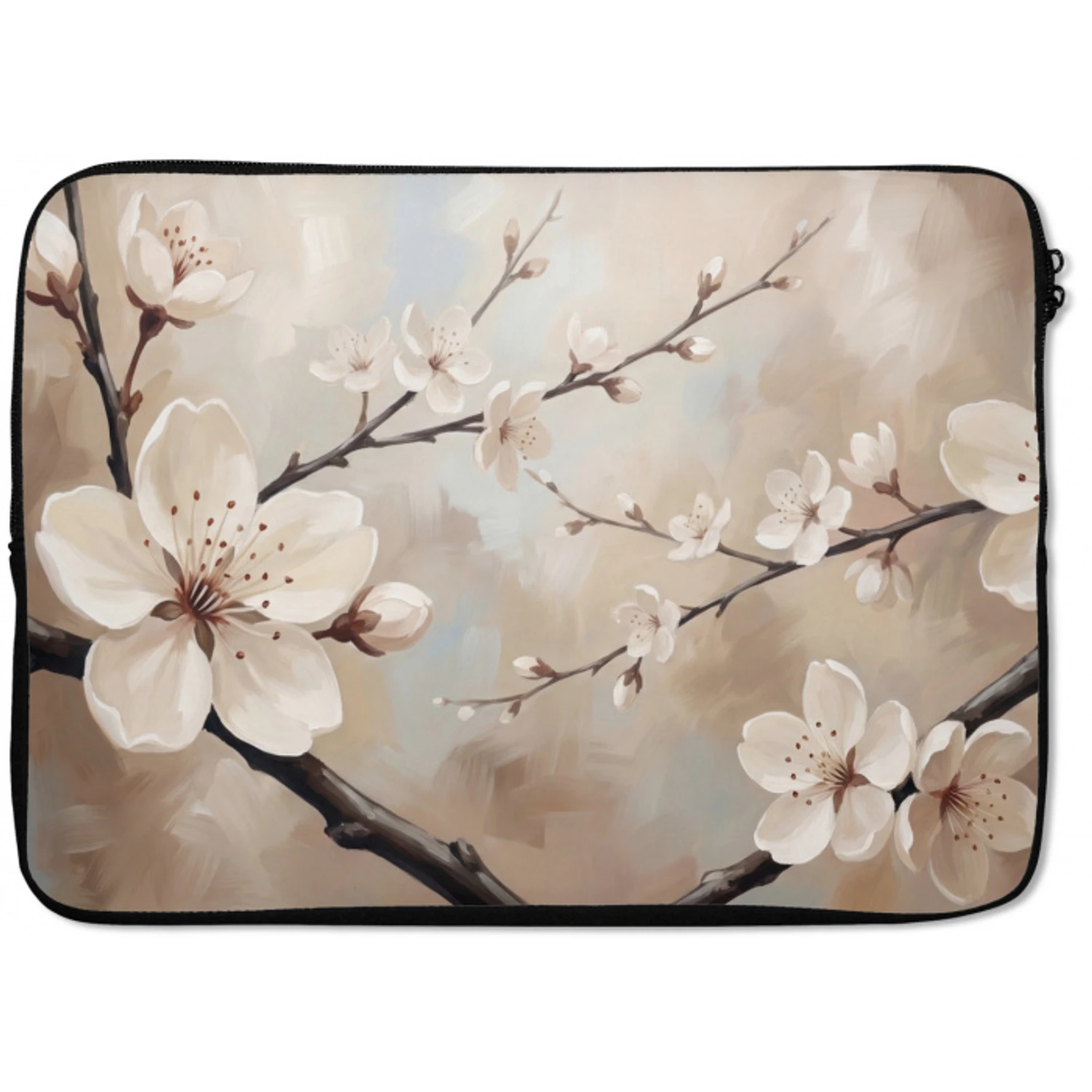 Bloesem - Takken - Schilderij - Beige - Serene laptophoes neopreen klein -zkaufland3dotto