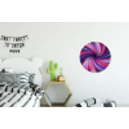Abstract - Swirl - Futuristic - Neon Wandcirkel aluminium klein -kinderkamer