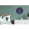 Rendier - Zonnebril - Neon - Kerstboom Wandcirkel aluminium klein -slaapkamer