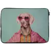 Hond - Overhemd - Bloemen - Bril laptophoes neopreen klein -zkaufland3dotto