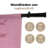 Eat me out don't stress me out - Roze - Handgeschreven Wandkleed katoen klein -sfeer2