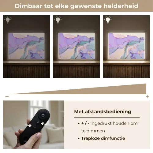 Goud - Marmer - Paars Light Box met batterij (Wandlamp) middel -USP_dimbaarNL