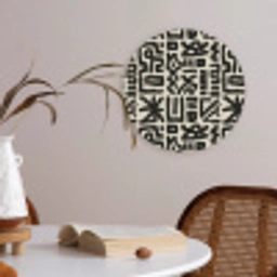 Geometrisch - Figuren - Zwart Akoestische PET Vilt - Rond klein 838 -sfeer3