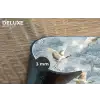 Wolken - Kraanvogels - Blauw Placemat vinyl groot 368 -closeup