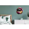 Lippen - Graffiti - Expressief Wandcirkel aluminium klein -slaapkamer