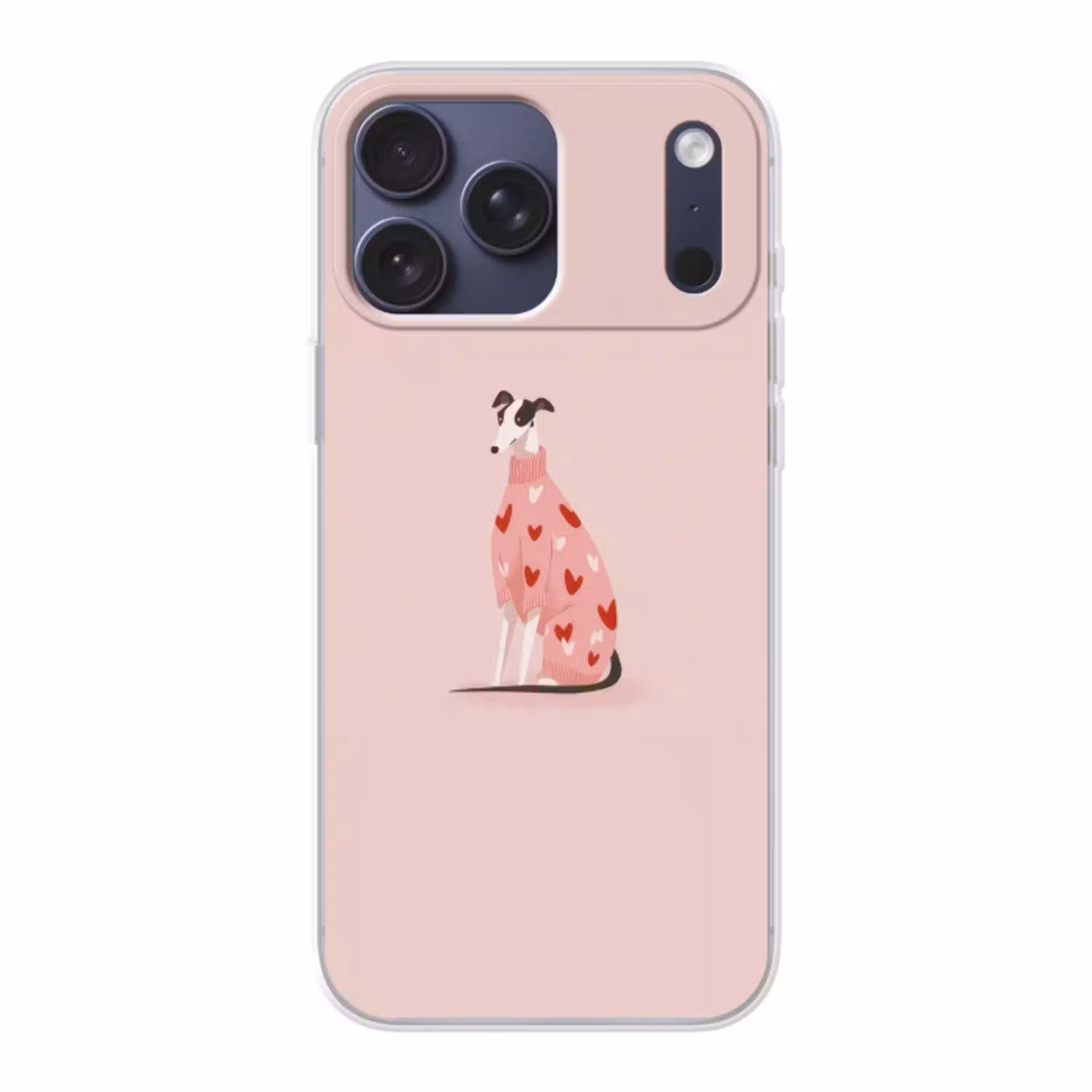 Hond - Hartjes - Roze Telefoonhoesje iPhone 17 Pro Max klein -3d