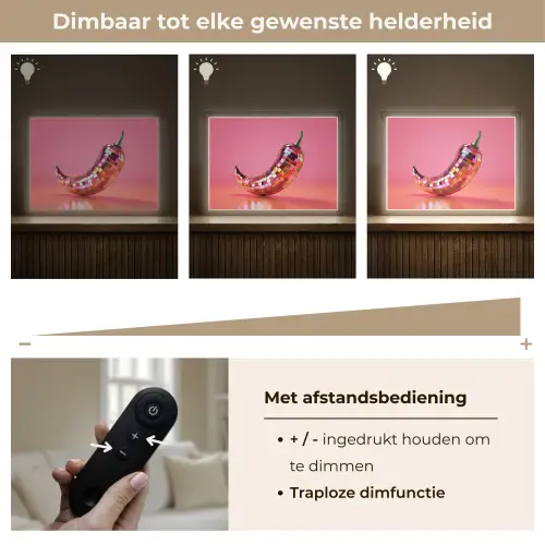 Peper - Disco - Rood - Glitter Light Box met batterij (Wandlamp) middel -USP_dimbaarNL