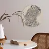 Lijnen - Abstract - Golvend - Zwart Akoestische PET Vilt - Rond klein -sfeer3