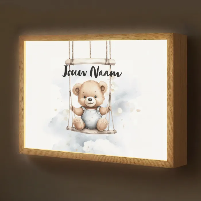 Beer - Baby - Dier - Kinderen Light Box met batterij (Wandlamp kind) middel -z3d_website