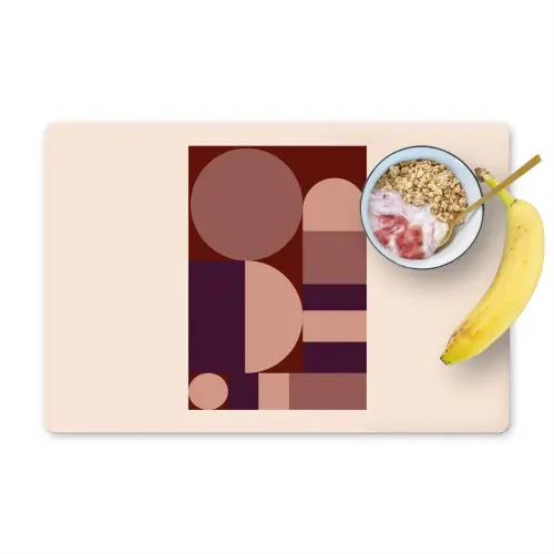 Geometrisch - Cirkels - Rood Placemat vinyl groot -zzzproduct_Kitchenyeah-website