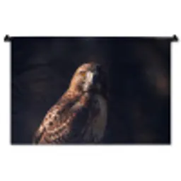 Roofvogel - Buizerd - Bruin Wandkleed katoen middel -zz3d