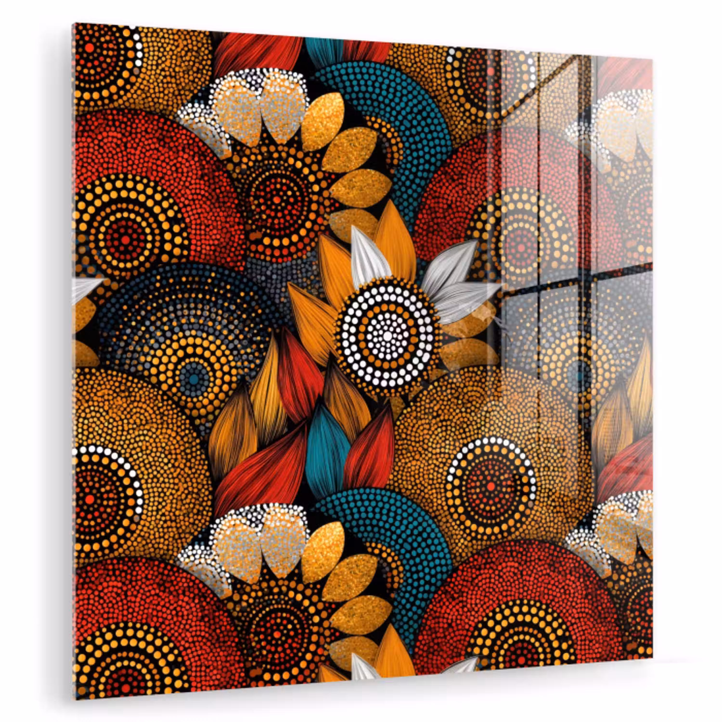 Kleurrijk - Aboriginal - Dot Painting - Botanisch - Patroon plexiglas 5mm klein 11 -zzzproduct_nieuw