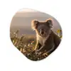 Koala - Bladeren - Ochtendlicht Wandcirkel Organisch Aluminium middel -3d