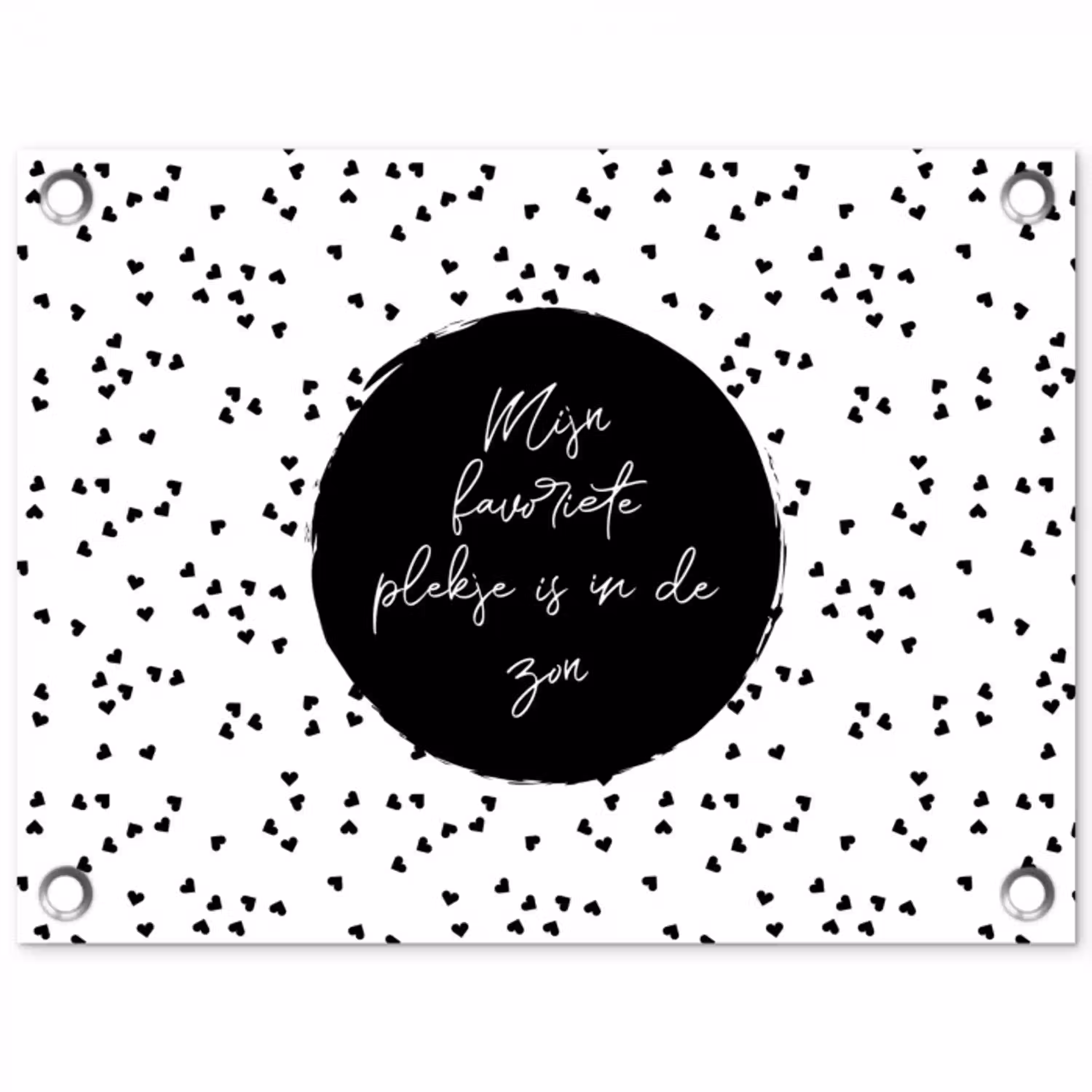 Mijn favoriete plekje is in de zon - Tekst - Zon - Zomer - Quotes tuinposter los doek klein -3d