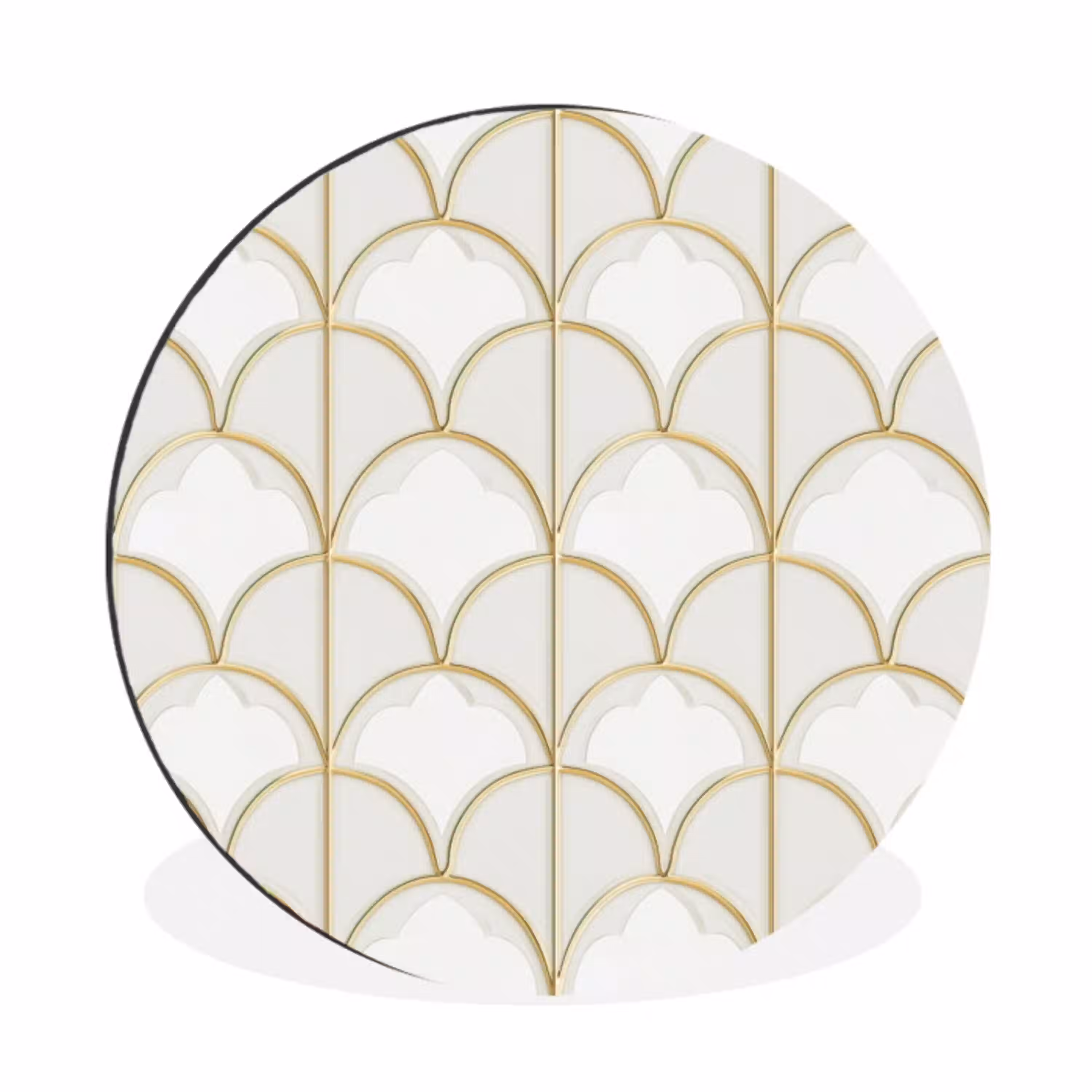 Mozaïek - Bogen - Goud Wandcirkel aluminium klein 190 -3d