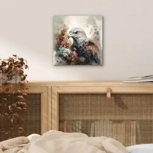 Arend - Adelaar - Vogel - Bloemen - Natuur aluminium wit klein -sfeer3