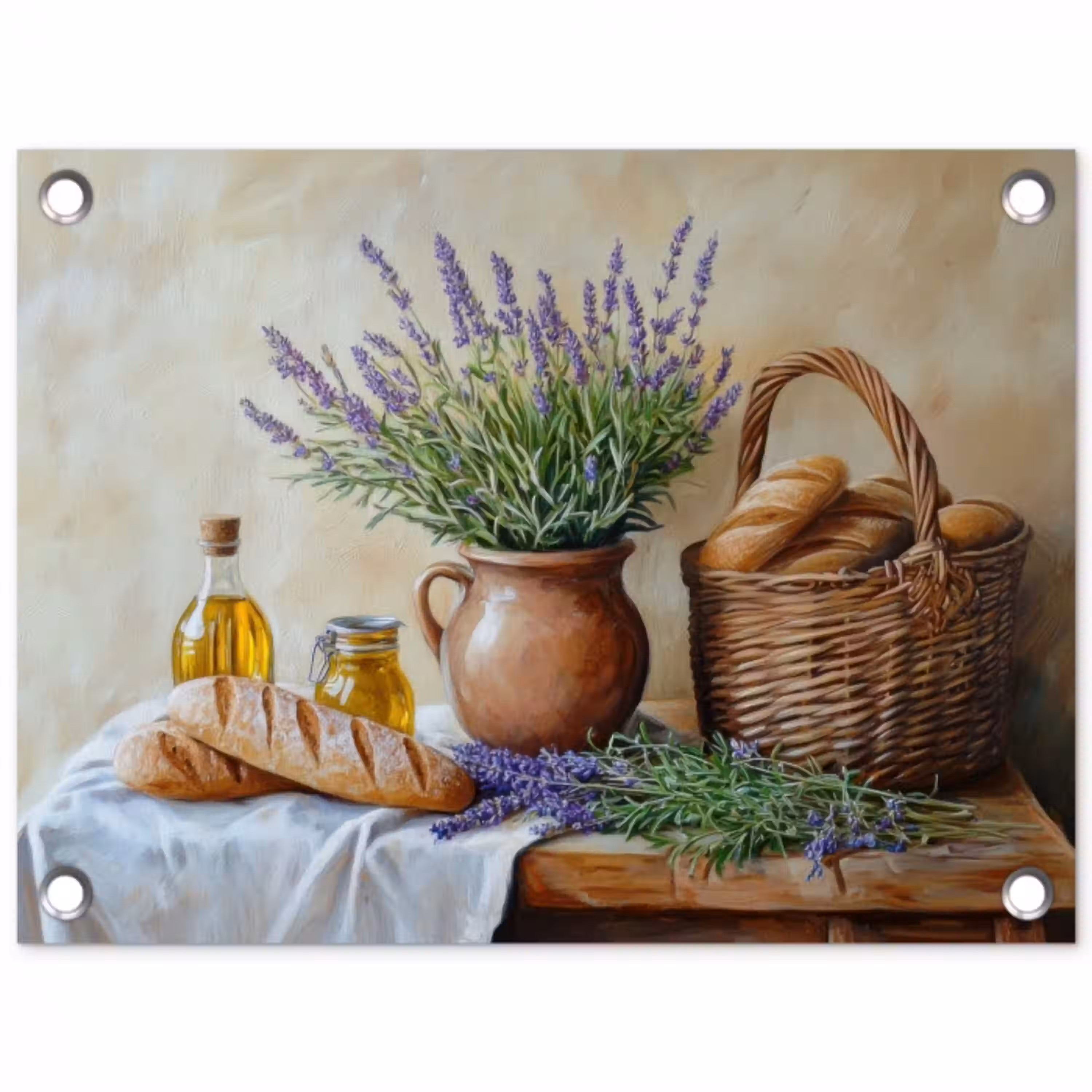 Lavendel - Brood - Stilleven tuinposter los doek klein -3d