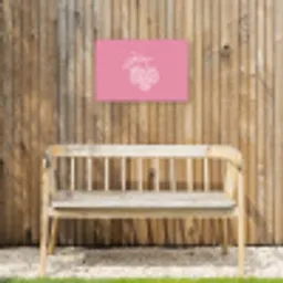 Frambozen - Steel - Getekend - Roze Tuinposter op houten frame 2 cm dik klein -sfeer4