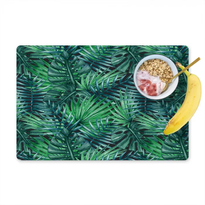 Blauw - Palmbladeren - Afsnijding Placemat vinyl groot 368 -zzzproduct_Kitchenyeah-website