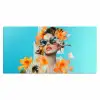 Bloemen - Vrouw - Zonnebril - Blauw Muismat XXL klein -3d_leeg