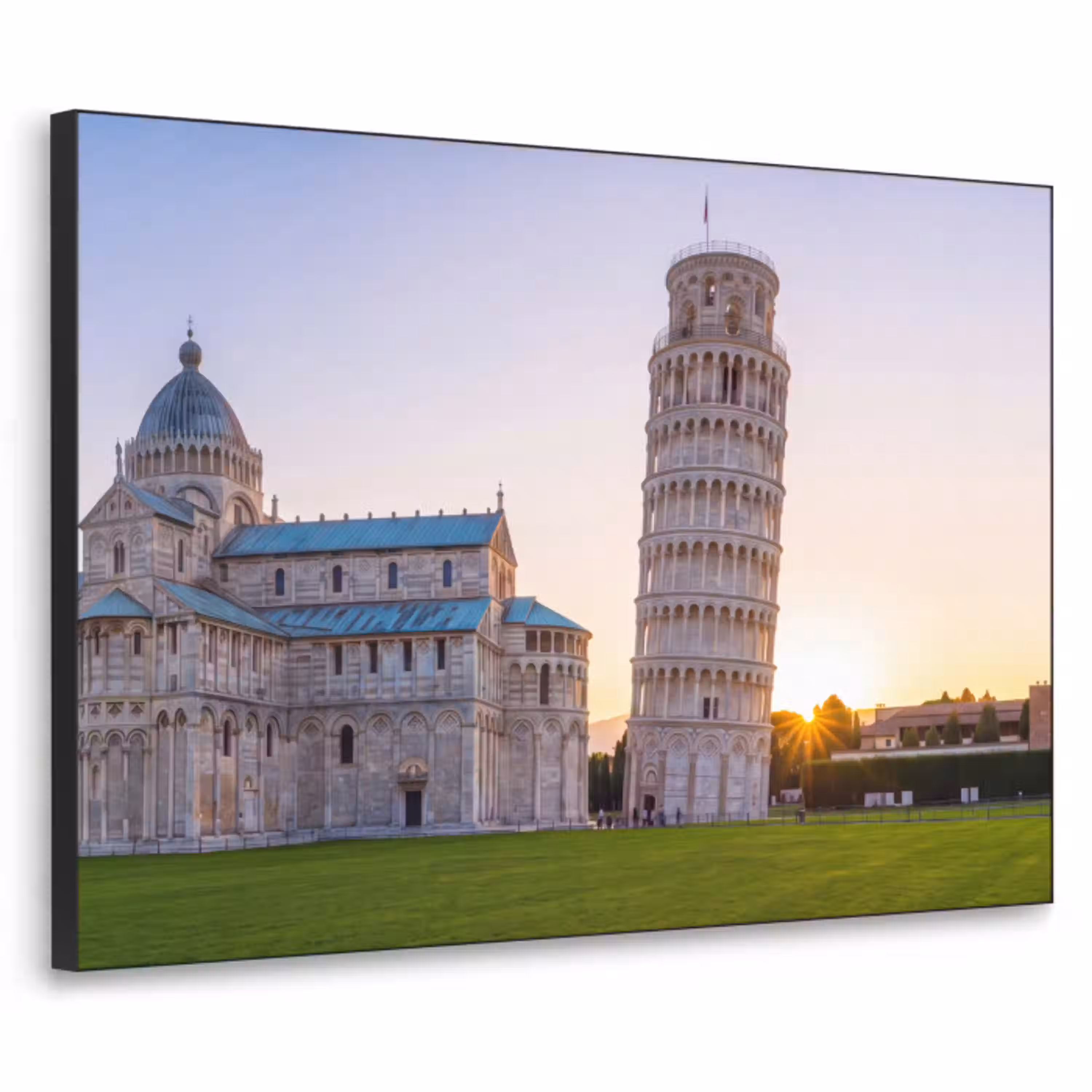 Architectuur - Toren - Pisa - Italië - Zonsondergang Textielframe zwart klein -3d
