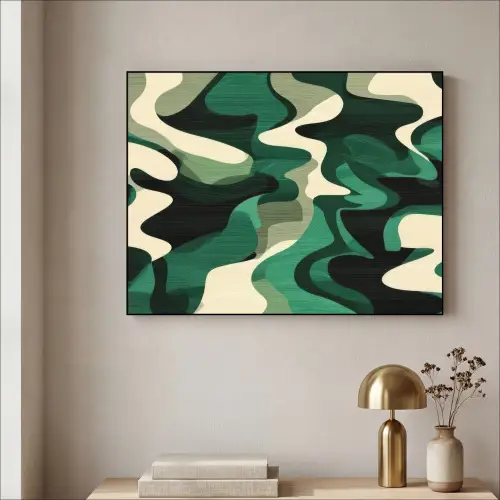 Abstract - Camouflage - Groen Textielframe - compleet frame klein -sfeer2
