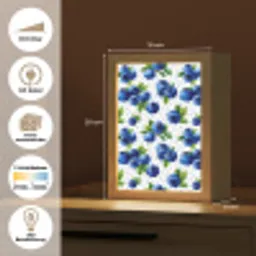 Bessen - Patroon - Blauw Light Box met kabel (Tafellamp) klein 925 -USP_websiteoverzichtDE