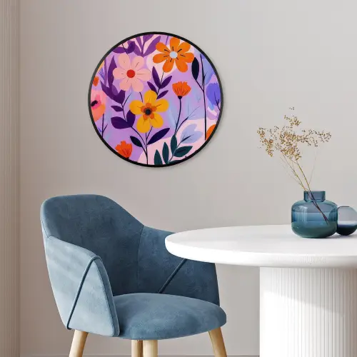Bloemen - Kleurrijk - Bladeren Fotolijst rond zonder passe partout klein -sfeer2