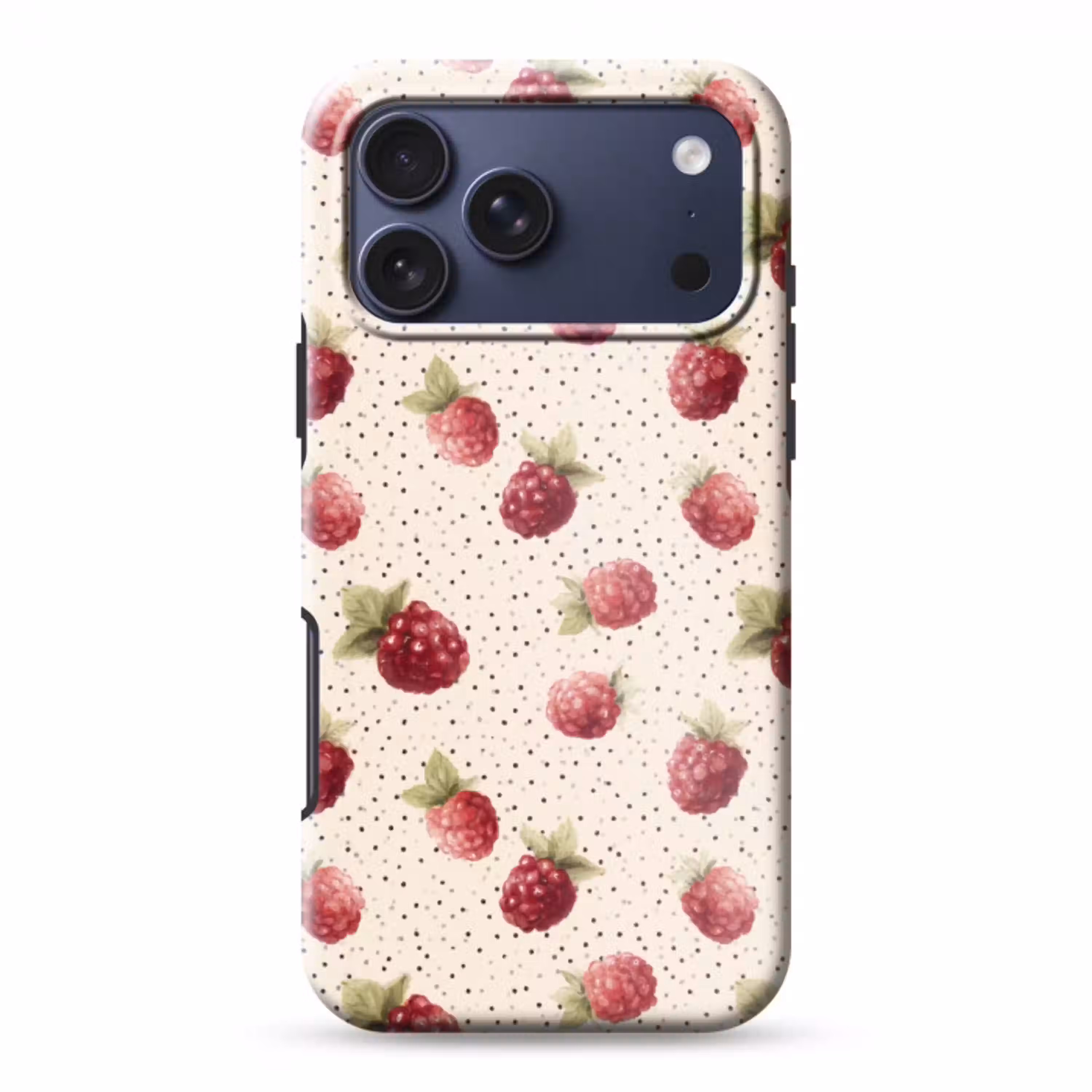 Framboos - Stippen - Rood Toughcase MagSafe Apple iPhone 17 Pro Max klein 1019 -3d