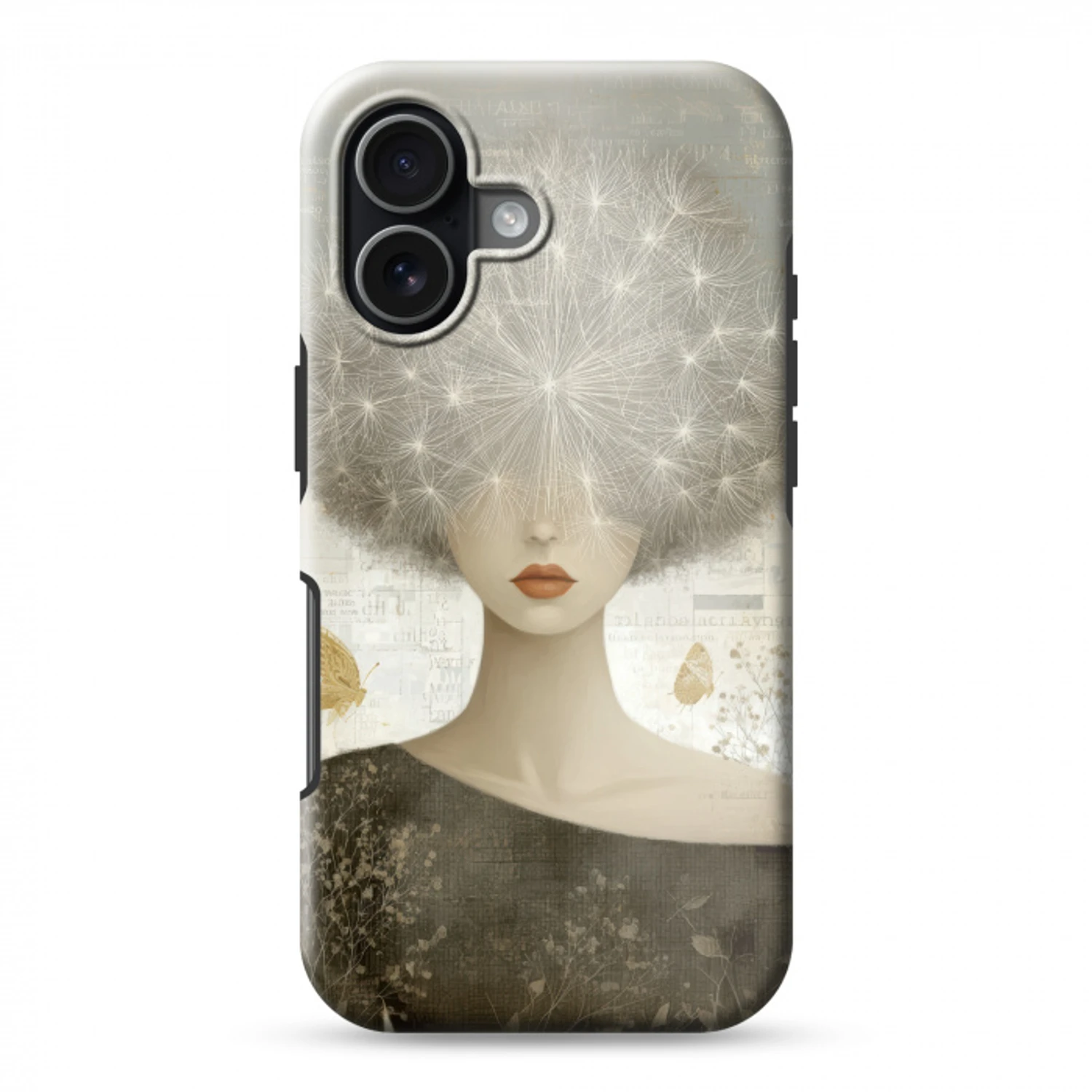 Pluis - Vrouw - Beige Toughcase MagSafe Apple iPhone 17 klein -3d