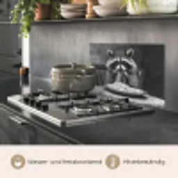 Wasbeer - Cute - Pasta - Tafelkleed - Zwart - Wit keuken achterwand spatscherm klein -usp_DE