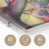 Kleurrijke vogel tussen allemaal kleurrijke platen plexiglas 5mm klein -sfeer2