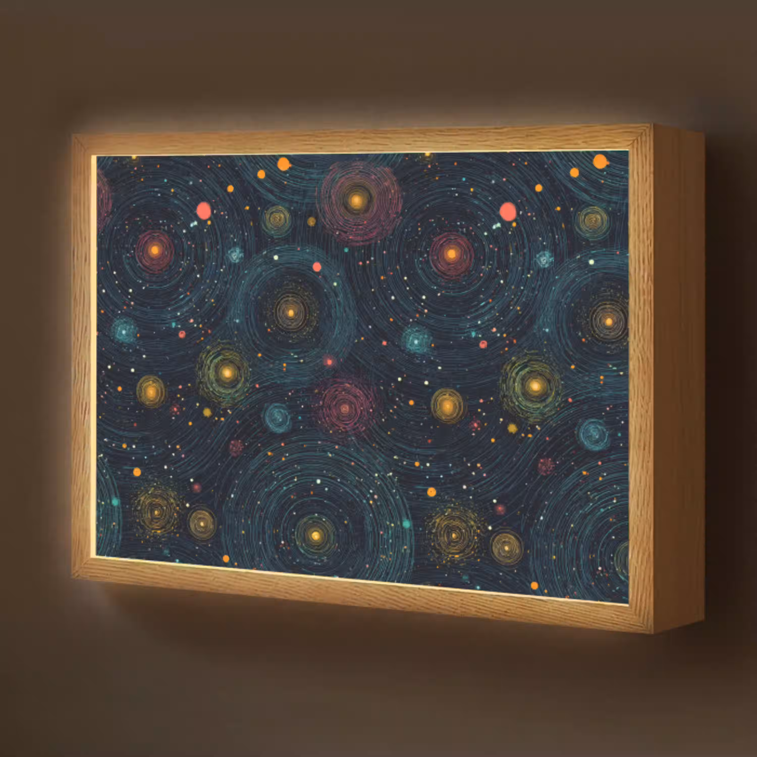 Sterren - Kleurrijk - Lichtgevende kernen Light Box met batterij (Wandlamp kind) middel -z3d_website