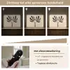 Bladeren - Gestreept - Stengel - Beige Light Box met batterij (Wandlamp) middel -USP_dimbaarNL