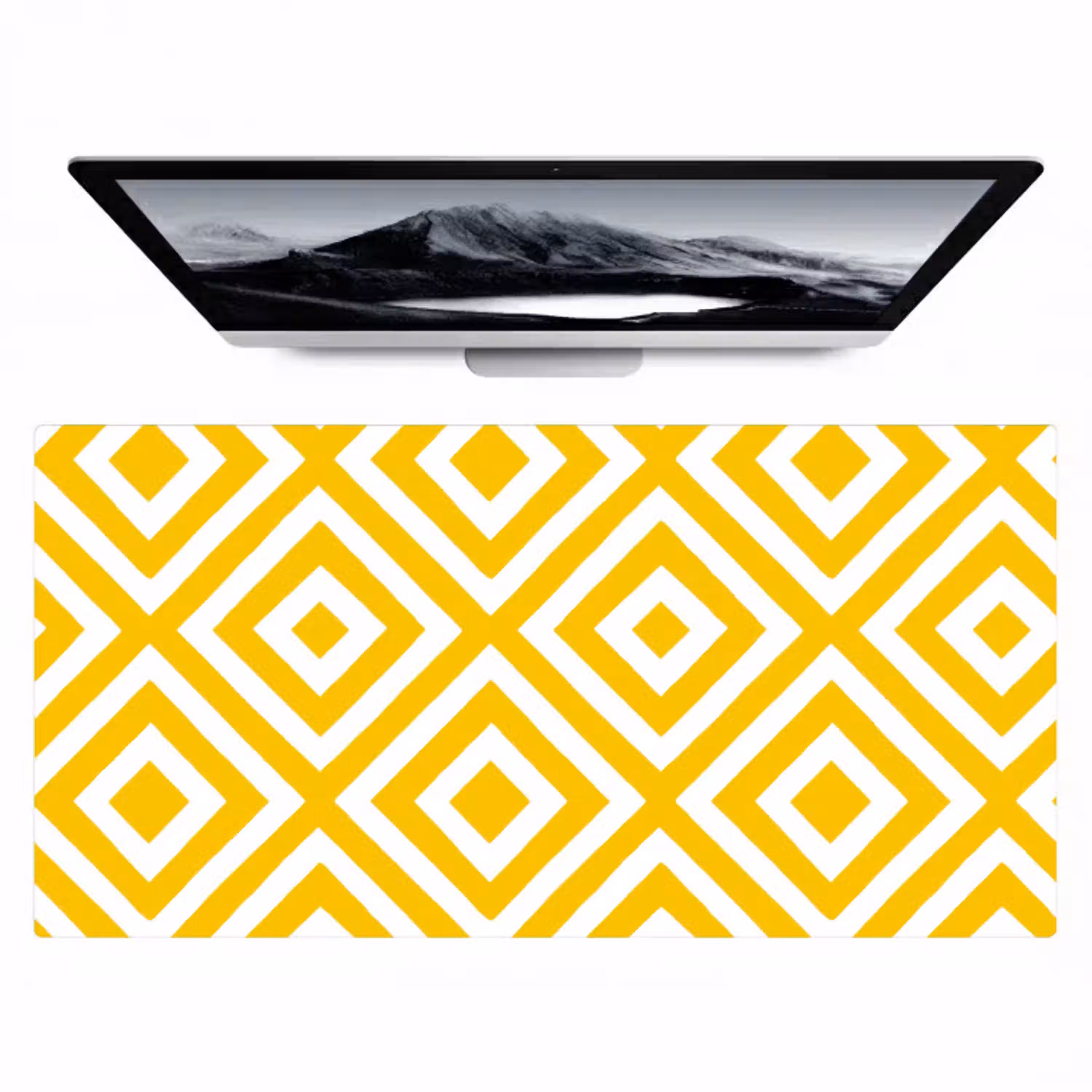 Geometrisch - Lijnen - Modern - Geel - Wit Muismat XXL klein 681 -zzz3d