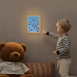 Zwaluwen - Vliegen - Blauw Light Box met kabel (Kinderlampje) klein -sfeer4a_kind