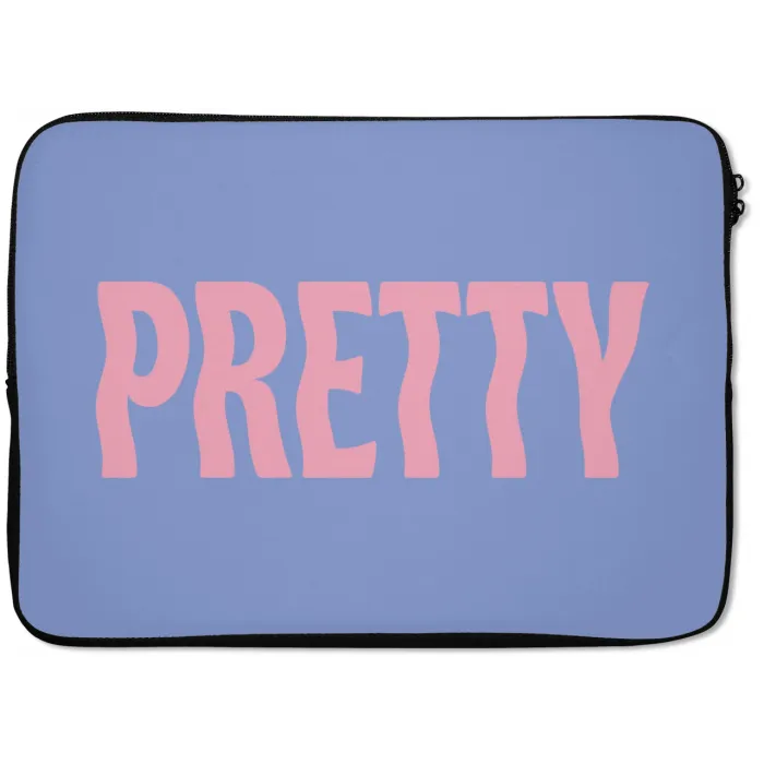 Pretty - Roze - Blauw - Golvend laptophoes neopreen klein -zkaufland3dotto