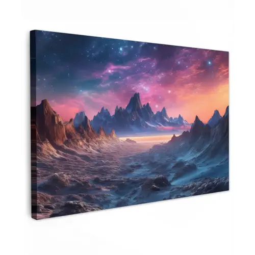 Bergen - Sterren - Kleurrijk - Neon canvas 2cm klein -z3d