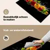 Paprika - Water - Groente - Zwart Inductie beschemer met haakjes middel -ky-schoon-nl