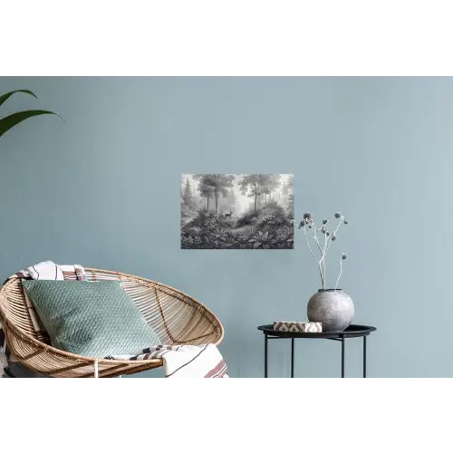 Bos - Hert - Zwart - Wit Muursticker klein -plant