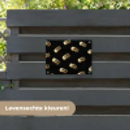 Macarons - Patroon - Goud - Zwart tuinposter los doek klein -sfeer3