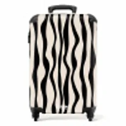 Abstract - Zwarte line-art NBS - Handbagage koffer - Kinderen Unisex middel -productfoto_recht