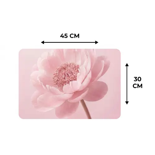 Bloem - Pioenroos - Roze Placemat vinyl groot -specs