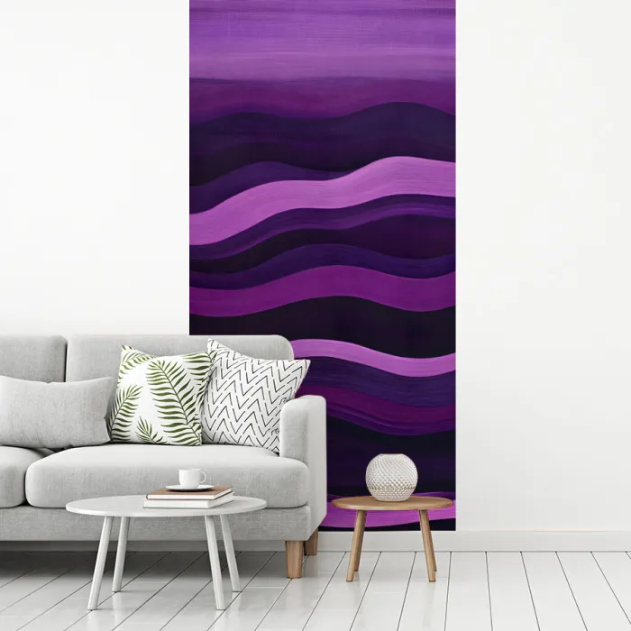 Lijnen - Golven - Paars - Abstract fotobehang vinyl groot -woonkamer